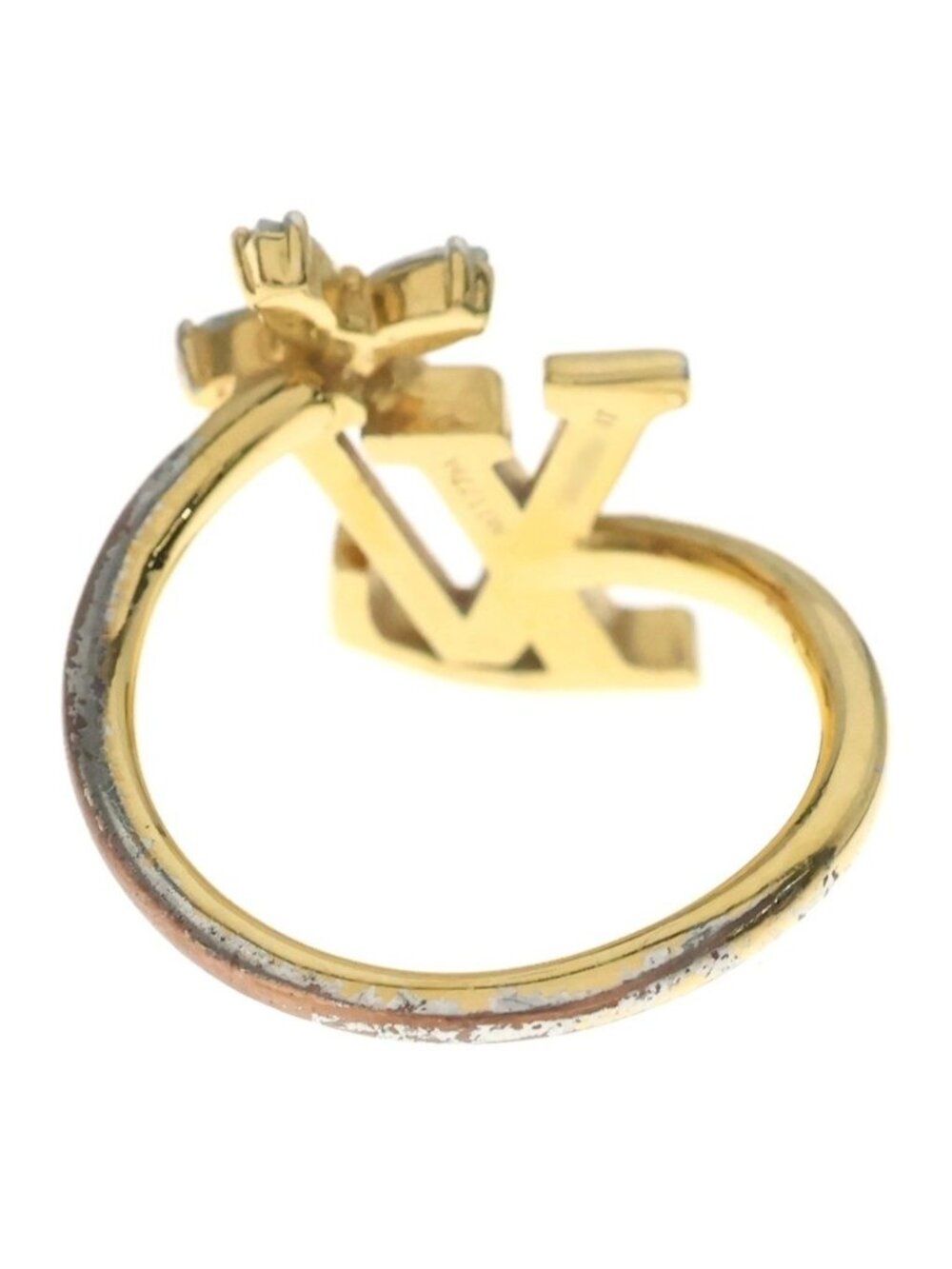 Louis Vuitton Iconic Flower Ring Metal Gold Rhinestone - Picture 2 of 8